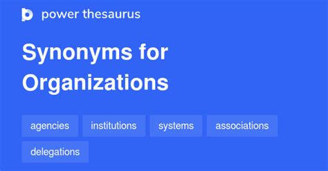Synonyms for Organizations.